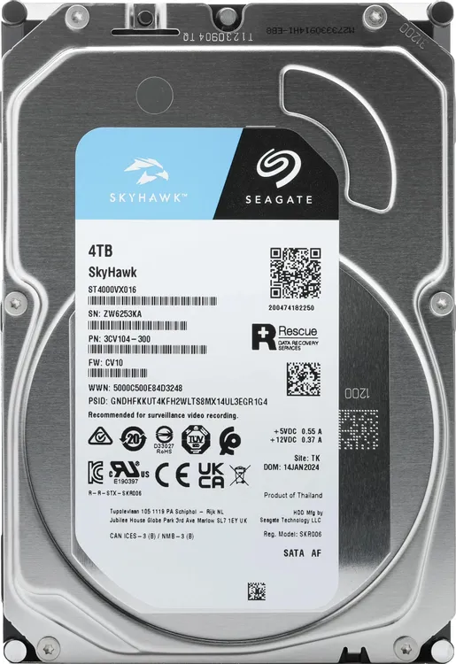 Жесткий диск Seagate Skyhawk ST4000VX016, 4ТБ, HDD, SATA III, 3.5"